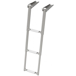 Трап телескопический складной узкий 3 белых ступени 253 мм (040161WT)